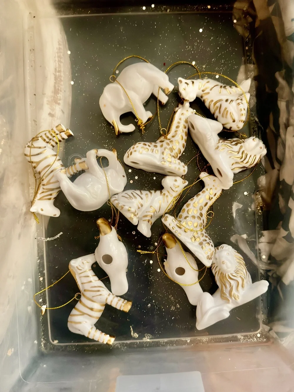Gold and White Holiday Ornament Set - Home Accents